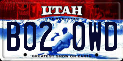 UT license plate B020WD