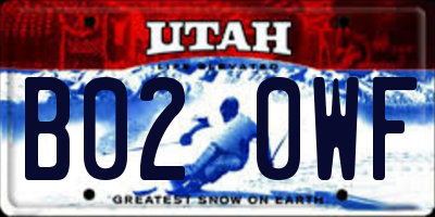 UT license plate B020WF