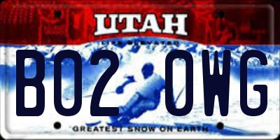 UT license plate B020WG