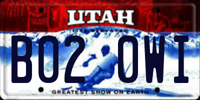 UT license plate B020WI