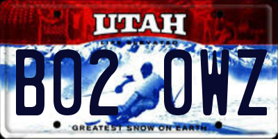 UT license plate B020WZ