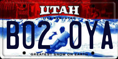 UT license plate B020YA
