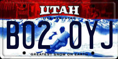 UT license plate B020YJ