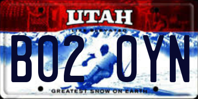 UT license plate B020YN