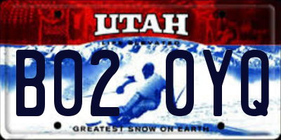 UT license plate B020YQ