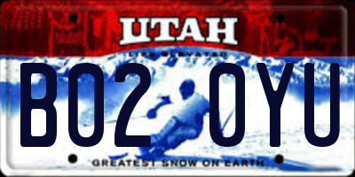 UT license plate B020YU