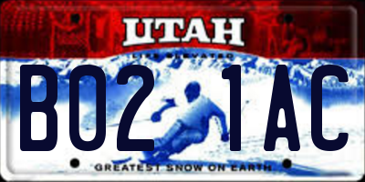 UT license plate B021AC