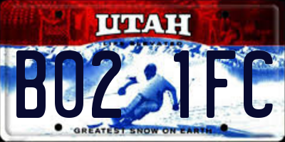 UT license plate B021FC