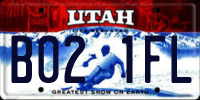 UT license plate B021FL