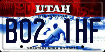 UT license plate B021HF