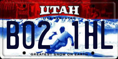 UT license plate B021HL