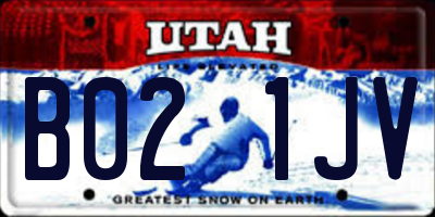 UT license plate B021JV