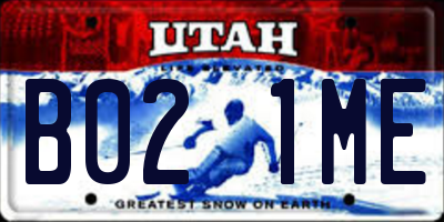 UT license plate B021ME