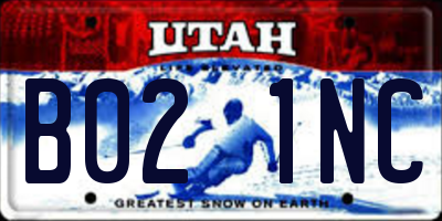 UT license plate B021NC