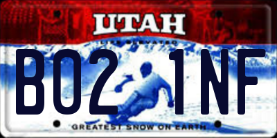 UT license plate B021NF