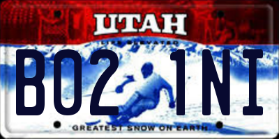 UT license plate B021NI