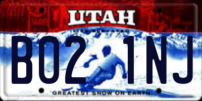 UT license plate B021NJ