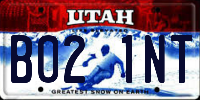 UT license plate B021NT