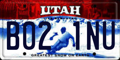 UT license plate B021NU