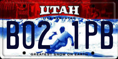 UT license plate B021PB