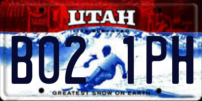 UT license plate B021PH