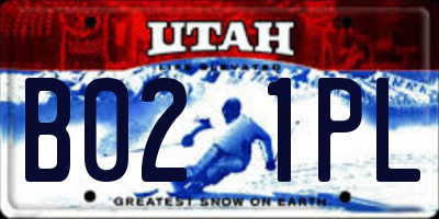 UT license plate B021PL