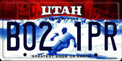 UT license plate B021PR