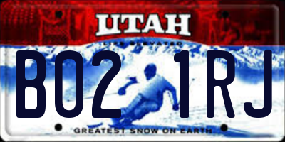 UT license plate B021RJ
