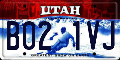 UT license plate B021VJ