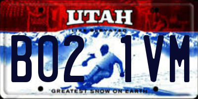 UT license plate B021VM