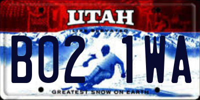 UT license plate B021WA