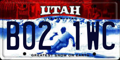 UT license plate B021WC