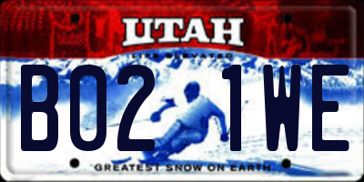 UT license plate B021WE
