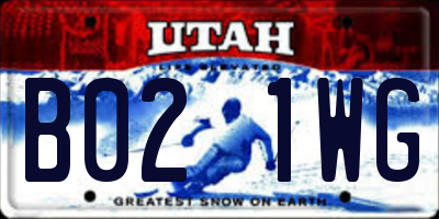 UT license plate B021WG