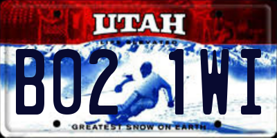 UT license plate B021WI