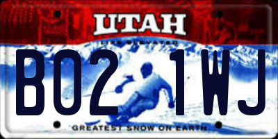 UT license plate B021WJ