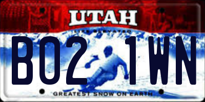 UT license plate B021WN