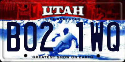 UT license plate B021WQ
