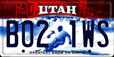 UT license plate B021WS