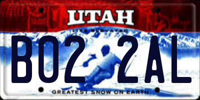 UT license plate B022AL