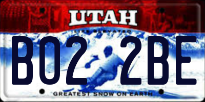 UT license plate B022BE