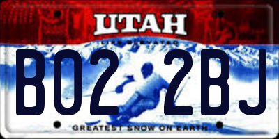 UT license plate B022BJ