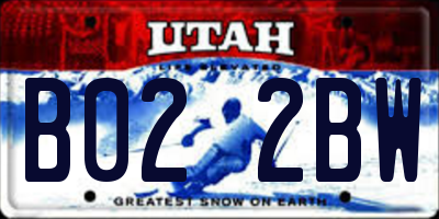 UT license plate B022BW