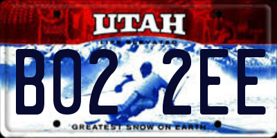 UT license plate B022EE