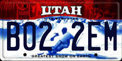 UT license plate B022EM