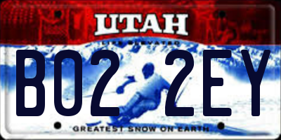 UT license plate B022EY