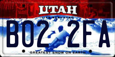 UT license plate B022FA