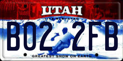 UT license plate B022FB