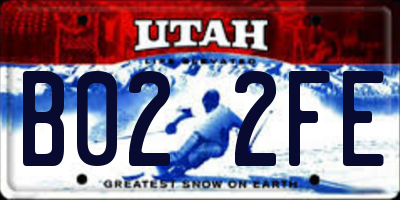 UT license plate B022FE