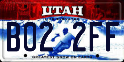 UT license plate B022FF